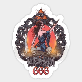 666 death queen Sticker